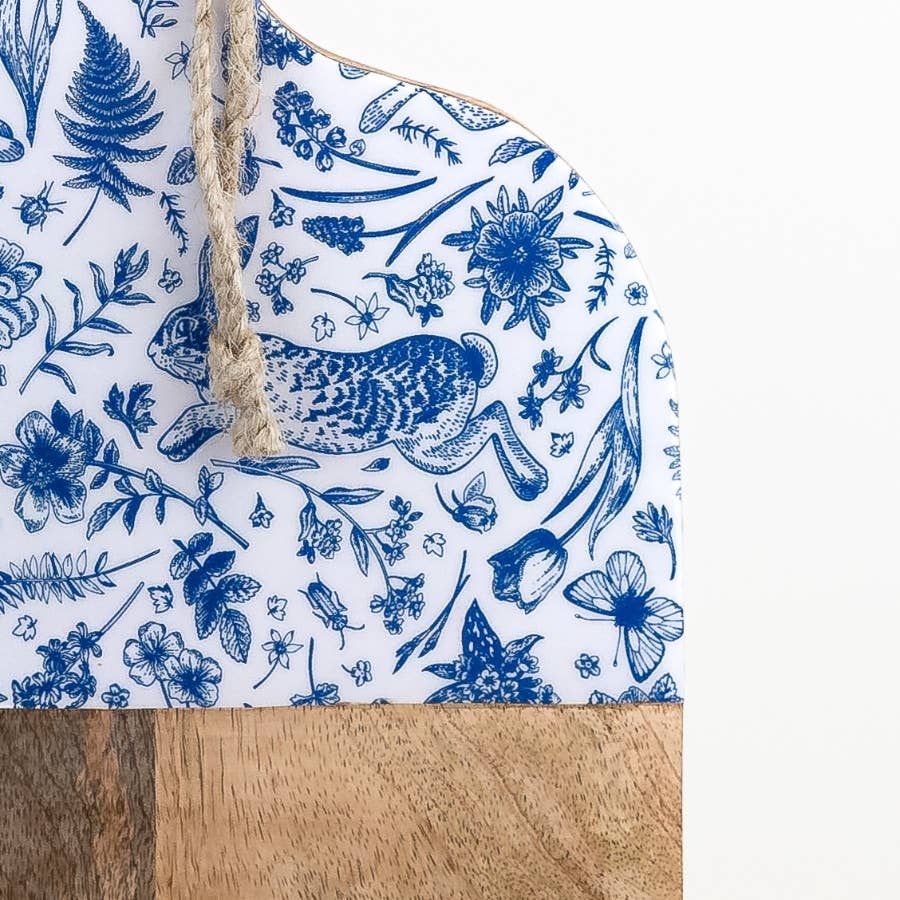 Wood Chopping Board Blue Hare, 50cm