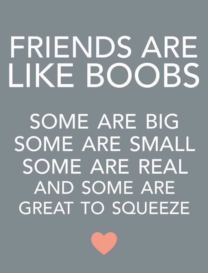 Friends Like Boobs Mini Metal Sign, 9cm
