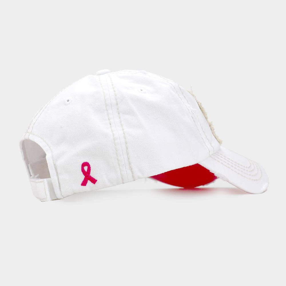 This Is My Fight Hat Message Pink Ribbon Accented Vintage Baseball Cap