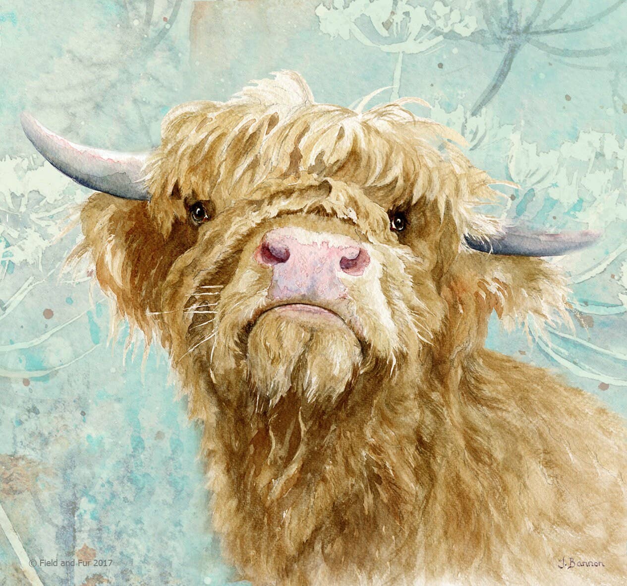 Glass cutting board, Donald, Highland Cow