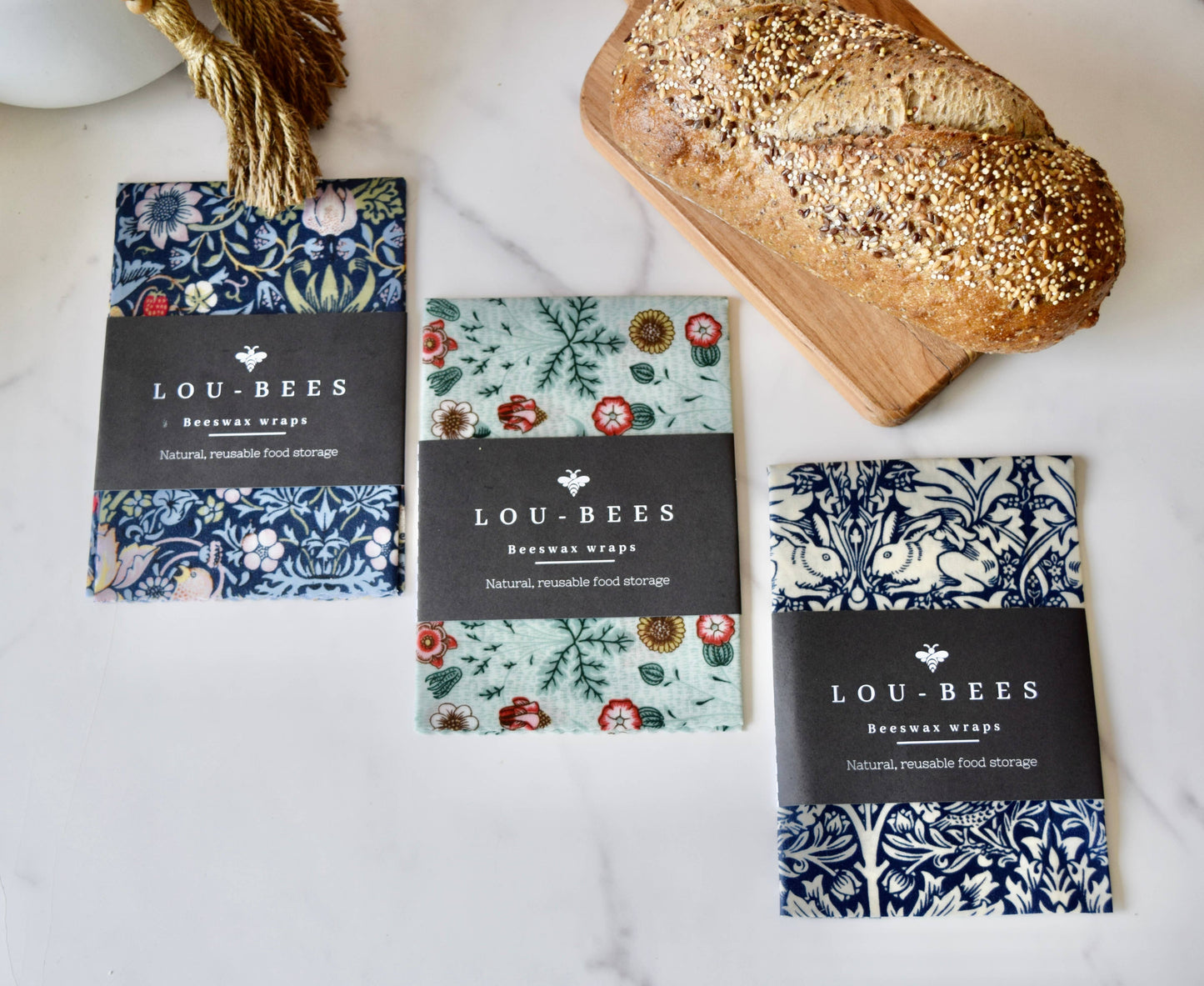 William Morris Large Beeswax wrap singles.