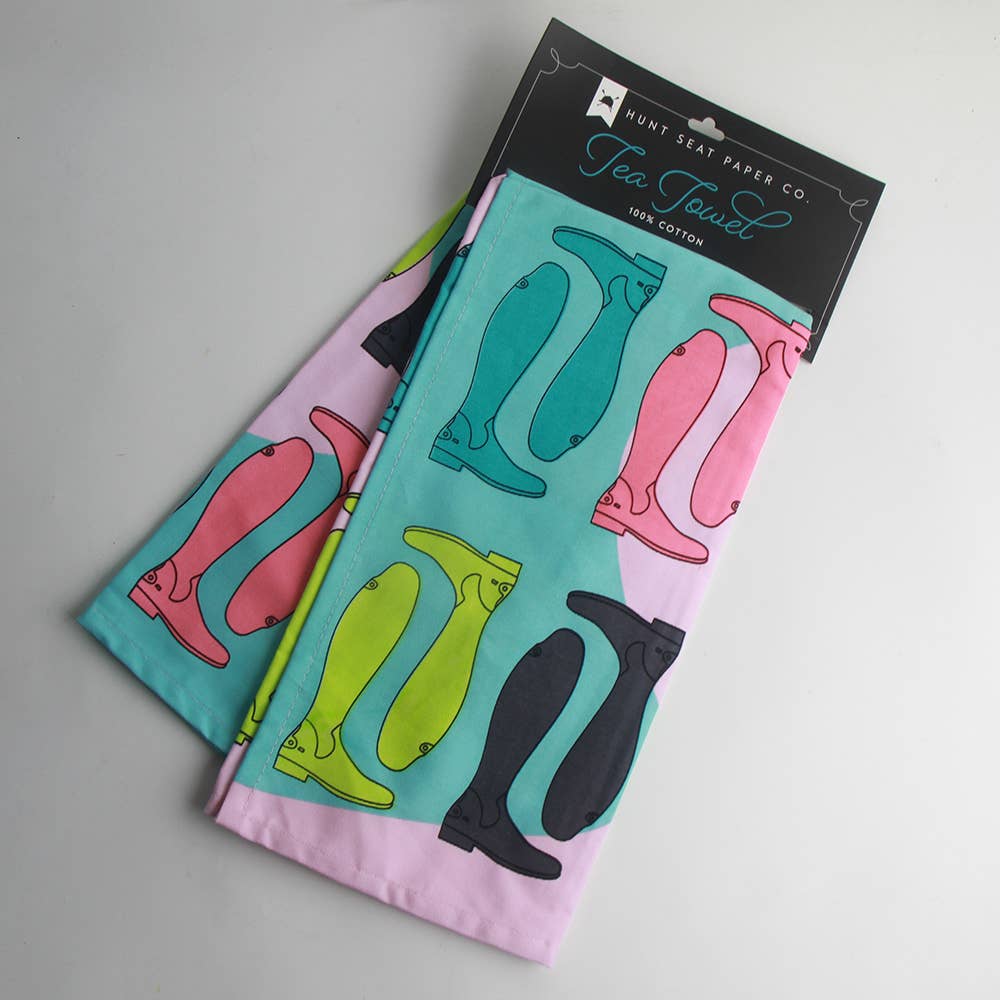 Tall Boots Equestrian Tea Towel - Horse Home Decor