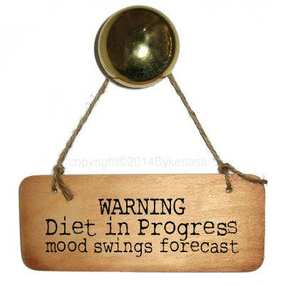 Diet in Progress Inspirational Wooden Sign