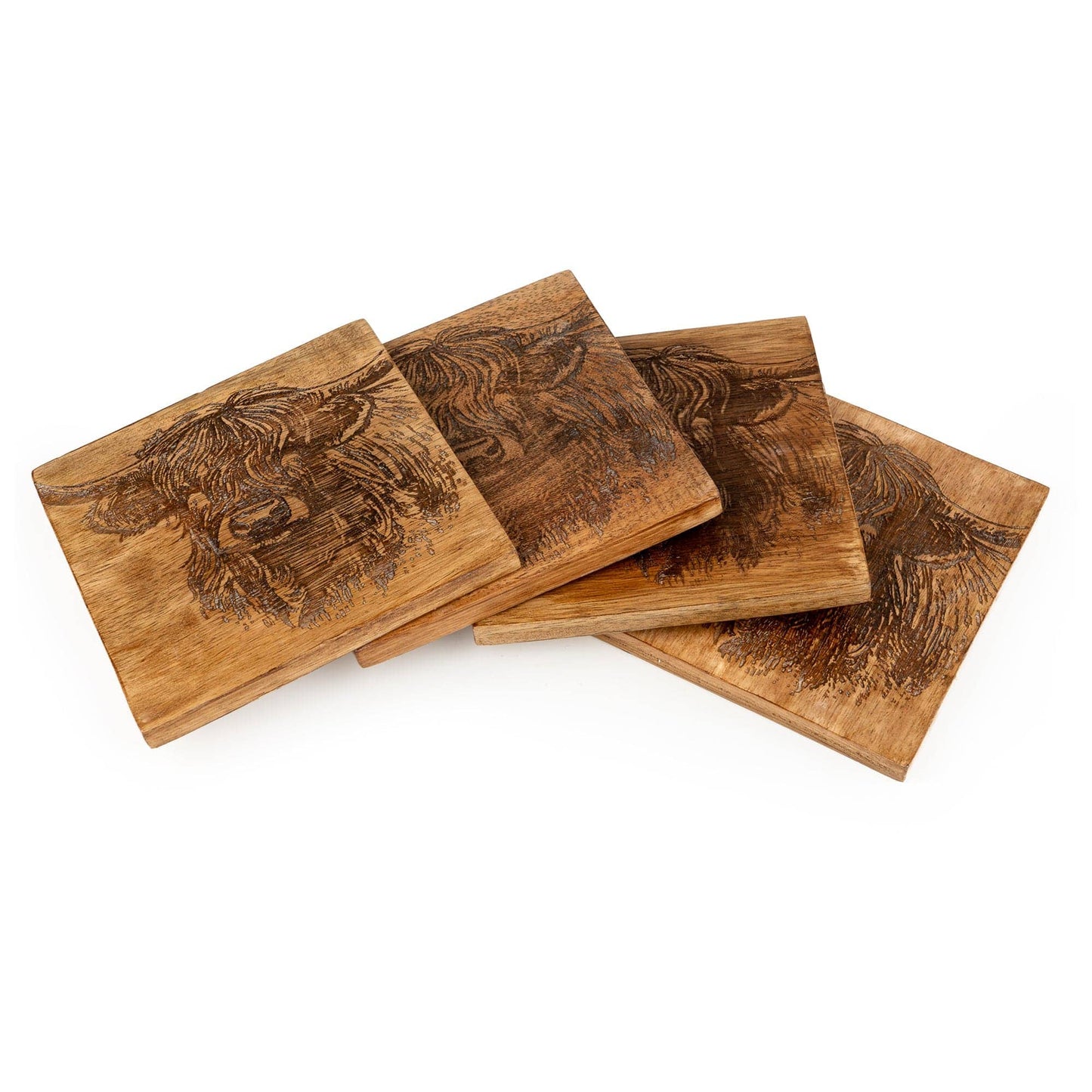 Set of 4 Coasters - Highland Cow 4pk