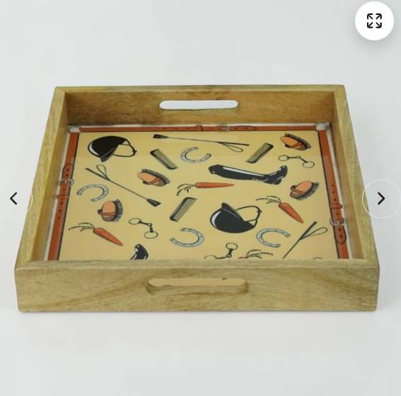 Equestrian Tray Acrylic Finish Square 10"