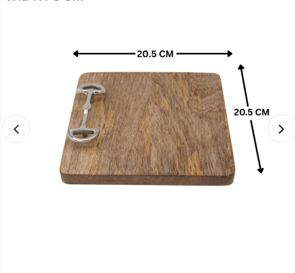 Horse Bit Chopping Board Square 8"