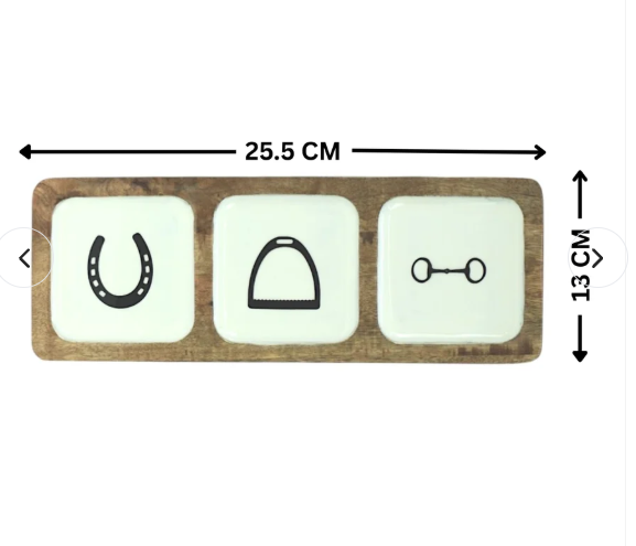 Horse Shoe Stirrup Bit Tray Acrylic Finish