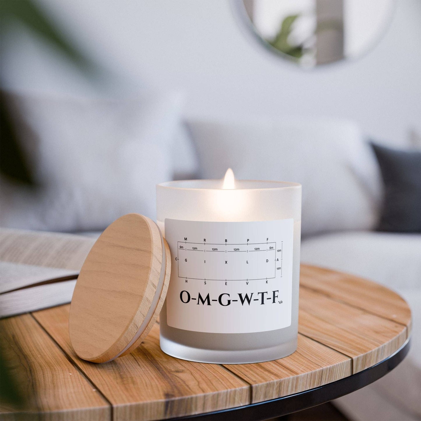 Frosted Glass Candle, 11oz - Dressage Course - OMGWTF