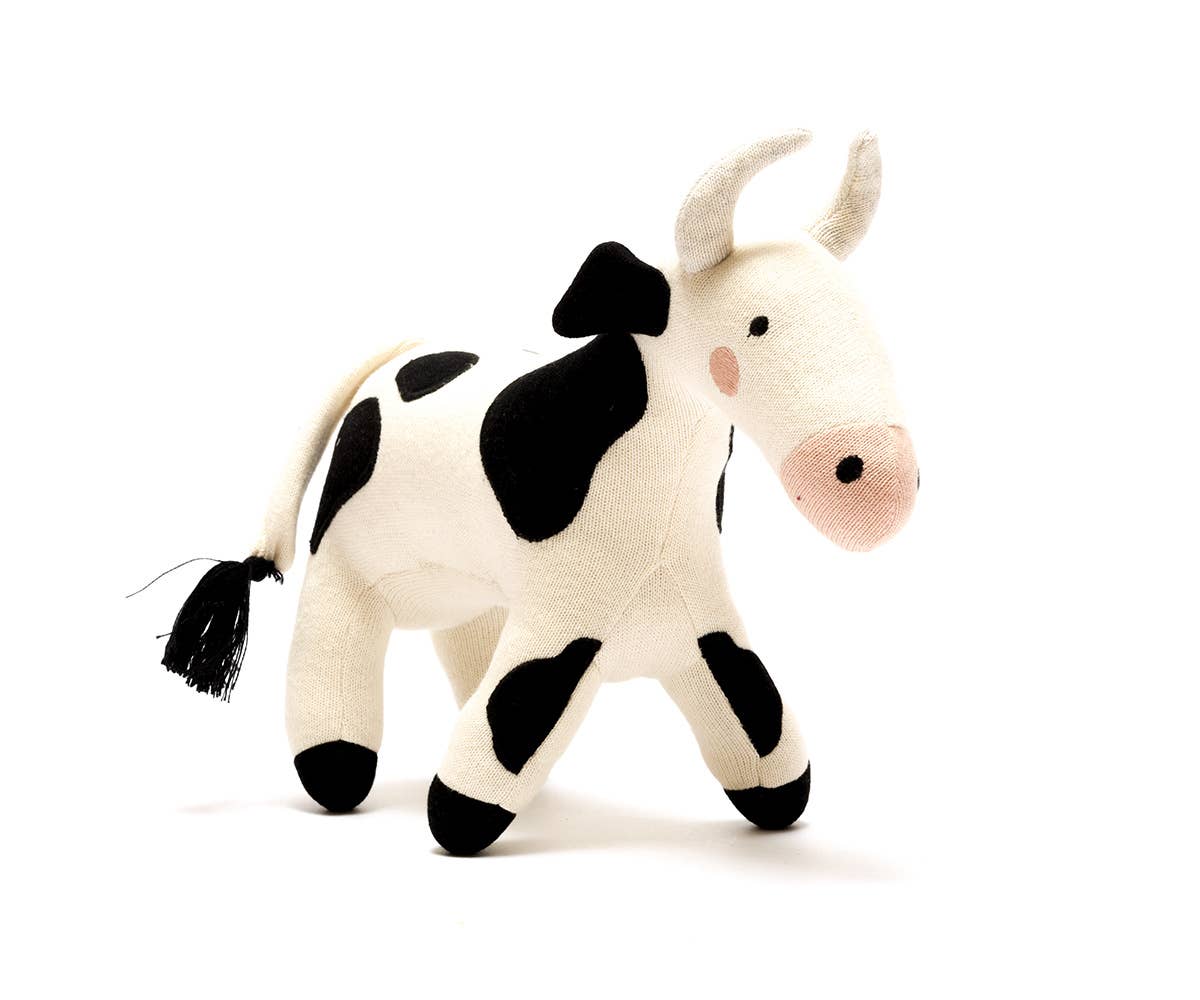 Knitted Organic Cotton Cow Cuddly Toy