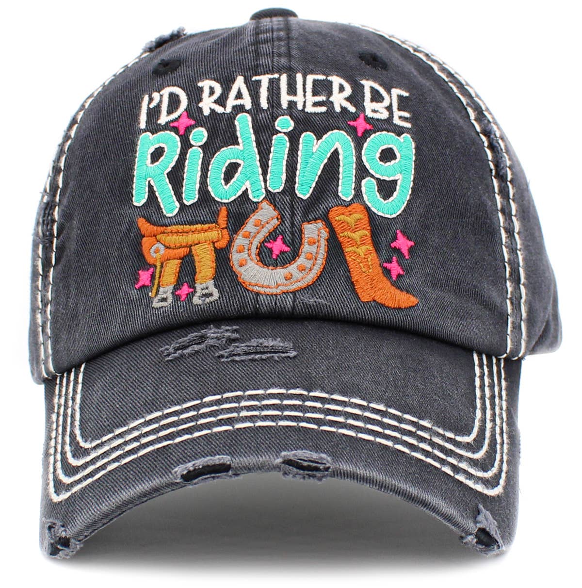 I'd Rather Be Riding Vintage Ballcap