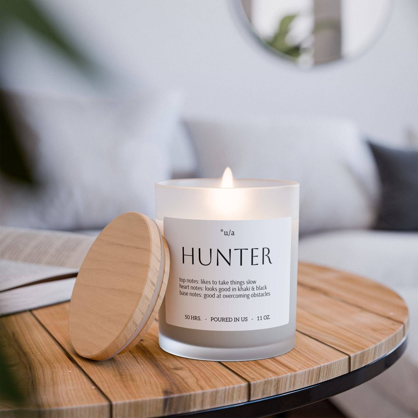 Frosted Glass Candle, 11oz - Hunter
