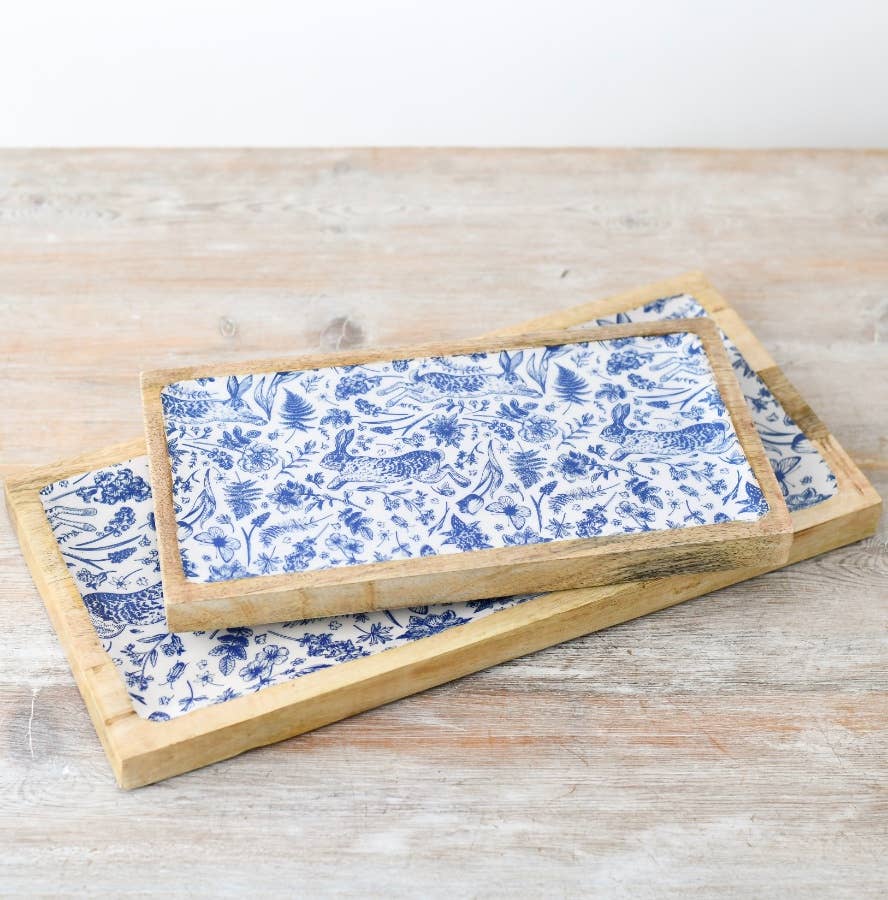Rabbit Design Enamel Tray, 30cm