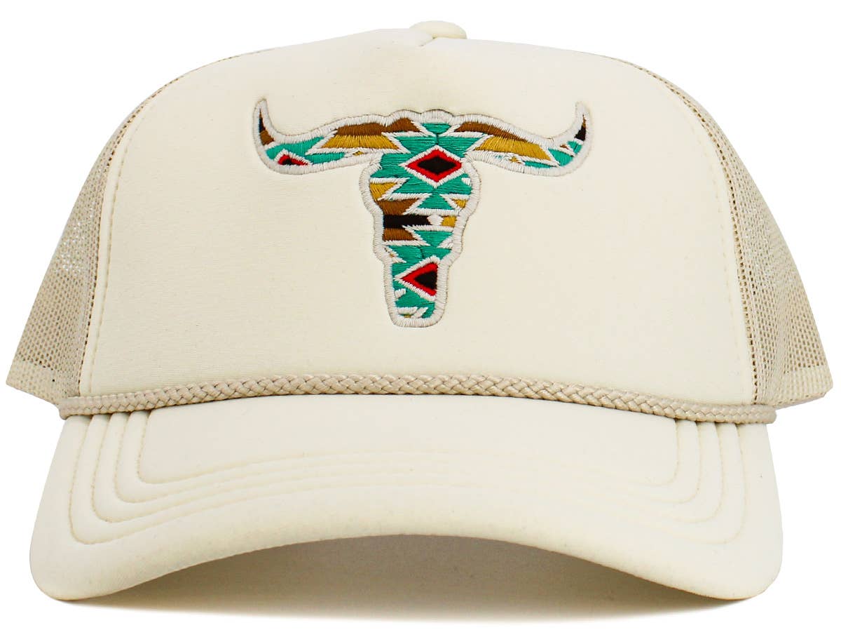 Cow Skull Aztec Meshback Ballcap