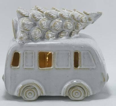 Glazed Christmas Camper LED 14cm