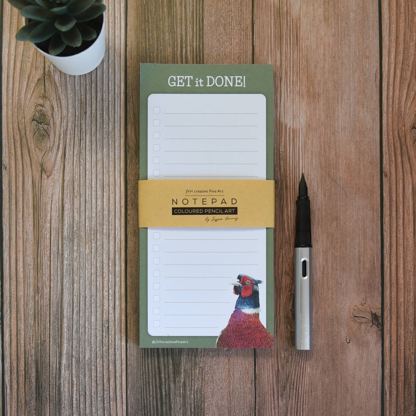 Pheasant, Game Bird Slim To-Do List & Tear-Off Notepad