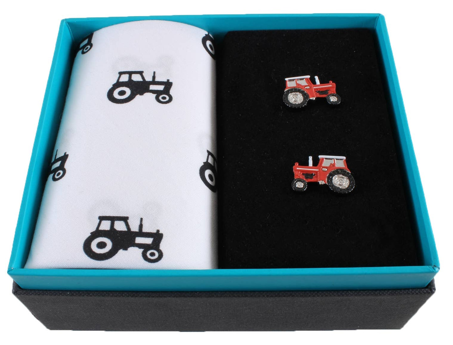 Tractor Handkerchief & Cufflink Set (Colours May Vary)