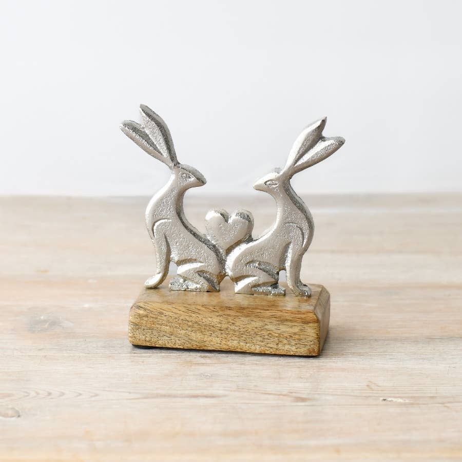 Small Rabbit with Heart Deco, 12cm