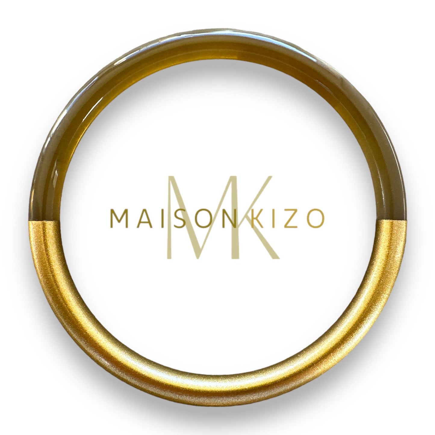 Lacquered gold buffalo horn bangle