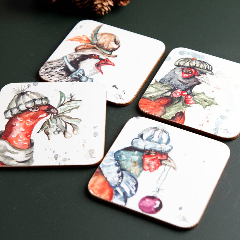 The Cockney Birds -  Watercolour Design Coasters