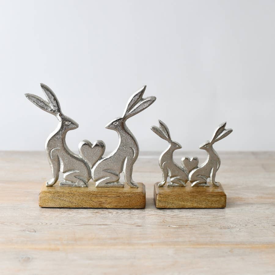 Small Rabbit with Heart Deco, 12cm