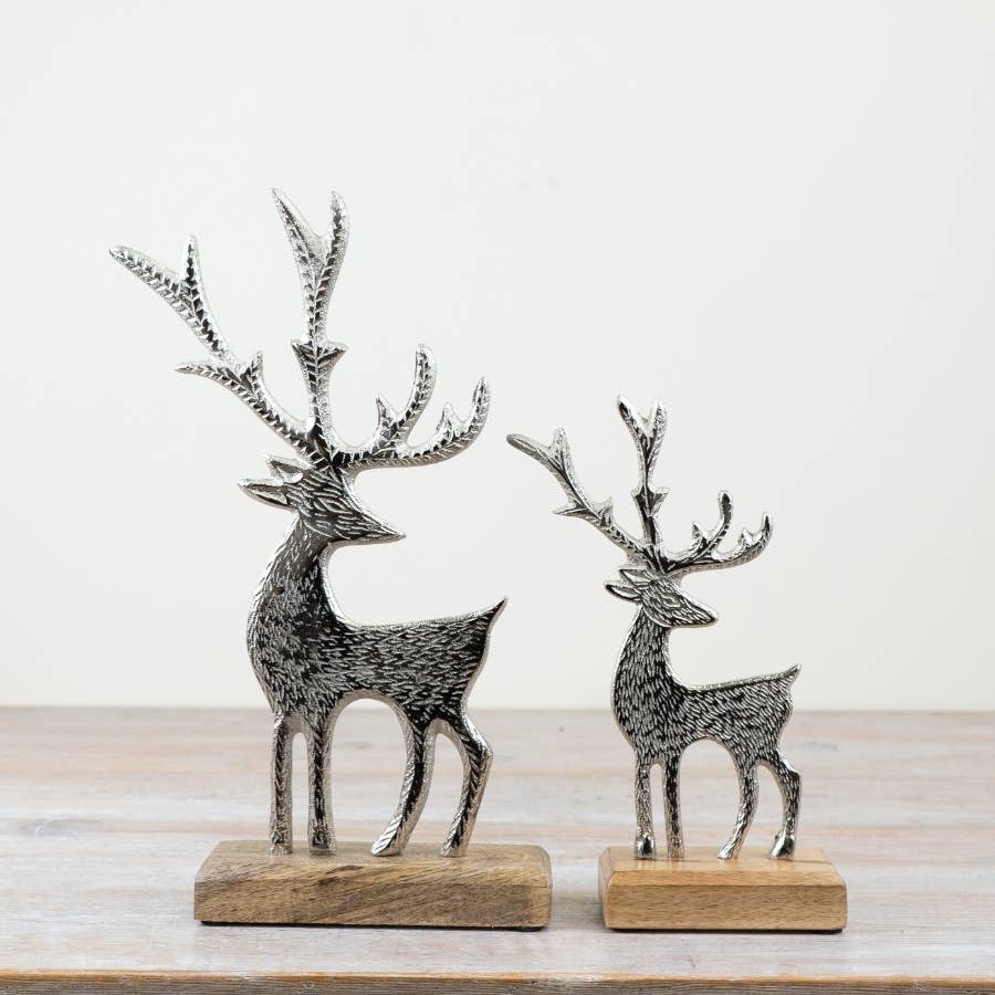 Reindeer on Wooden Base, 31cm