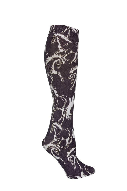 AWST Int'l Lila Linear Horse Socks