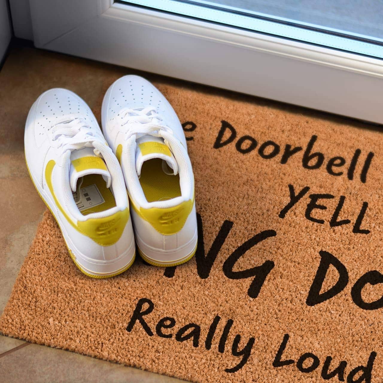 Door Bell Broken Yell Novelty Doormat Coir Doormats Front