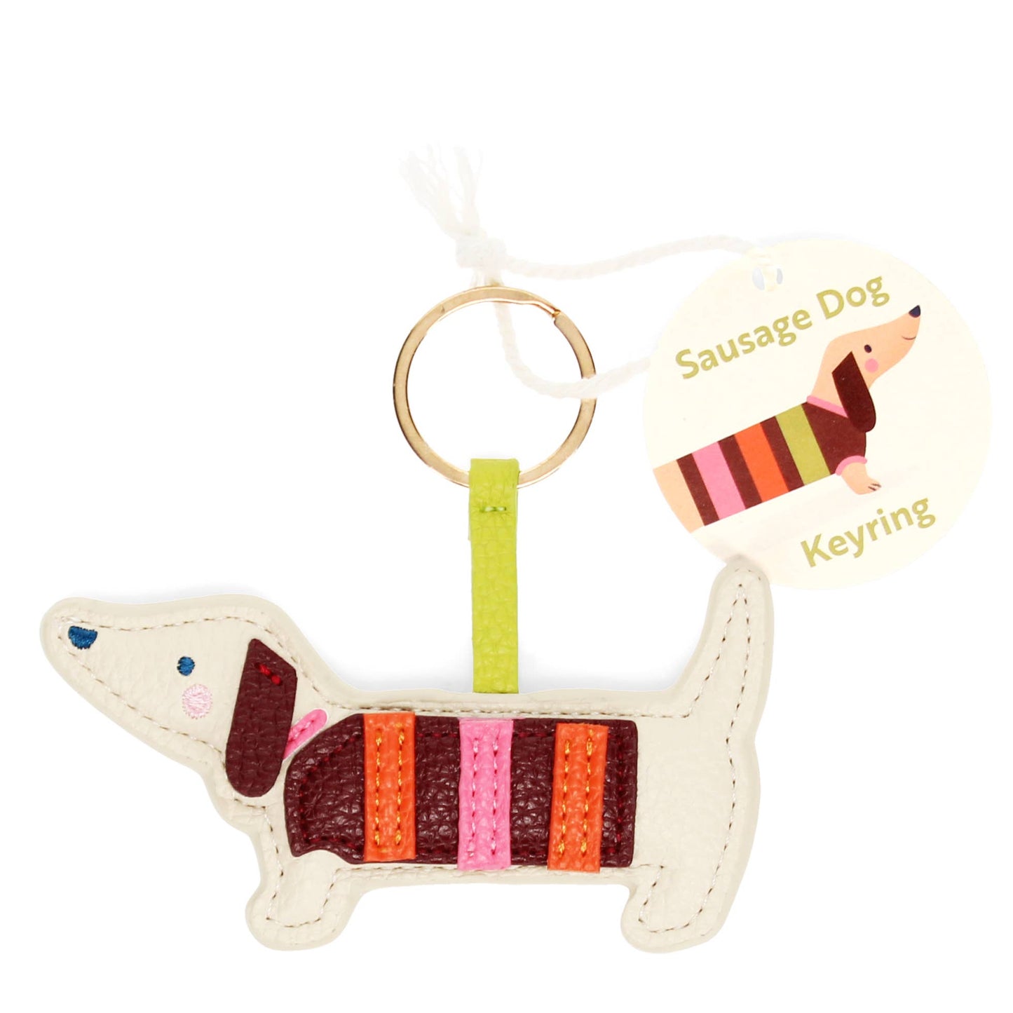 Faux leather keyring - Sausage Dog