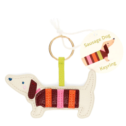 Faux leather keyring - Sausage Dog