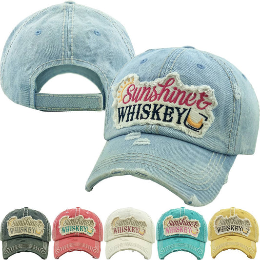 SUNSHINE & WHISKEY Washed Vintage Ballcap