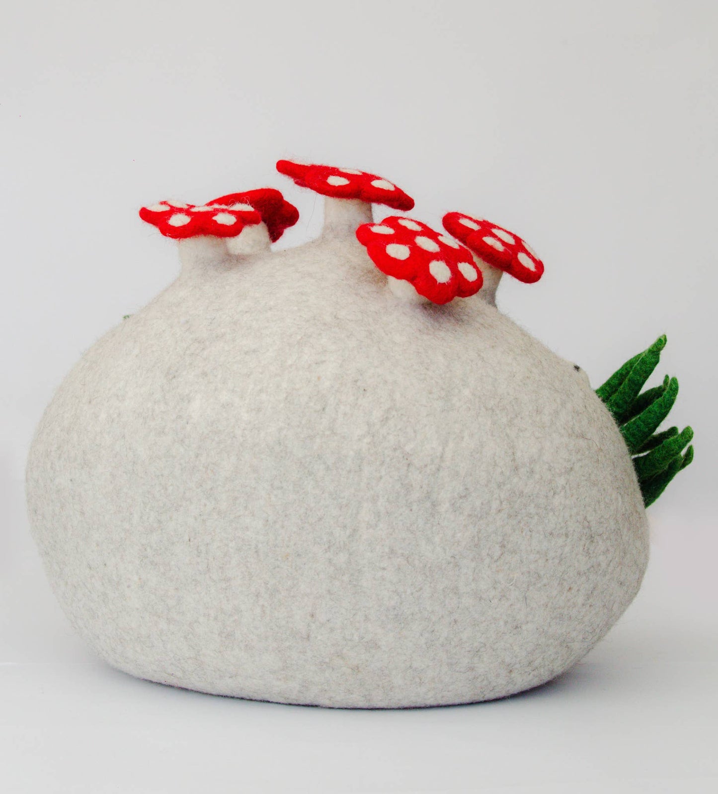 Cat Cave Bee Home, 100% Wool, Felted, Handmade, Grey