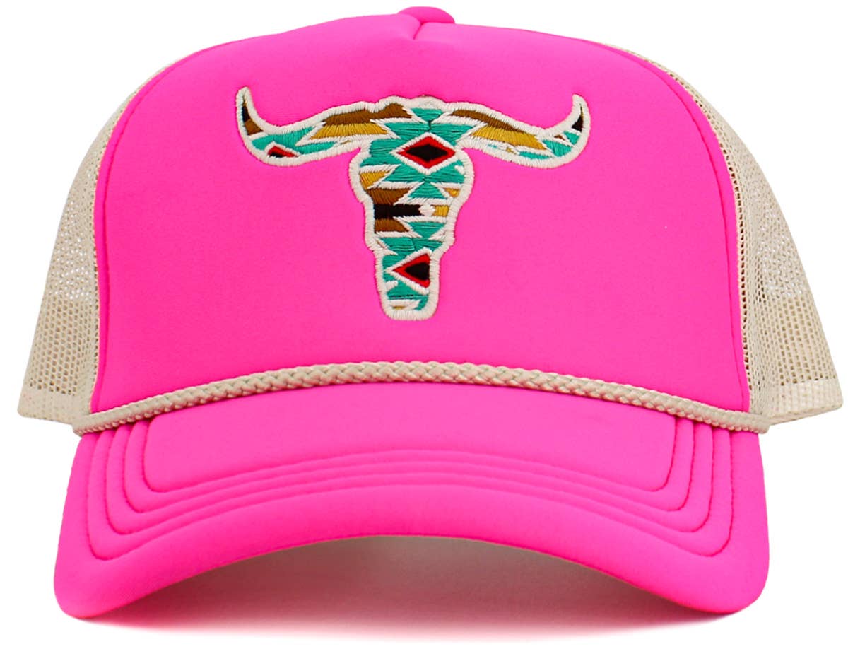 Cow Skull Aztec Meshback Ballcap