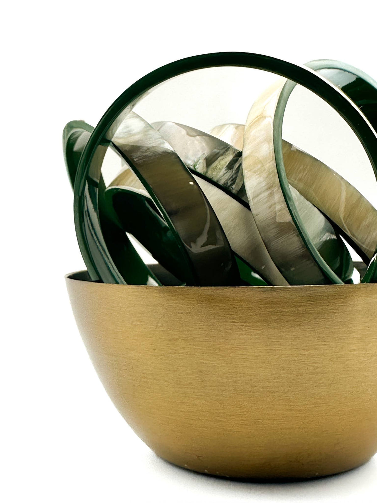 Lacquered buffalo horn piping, 1 cm width, Pine Green C40