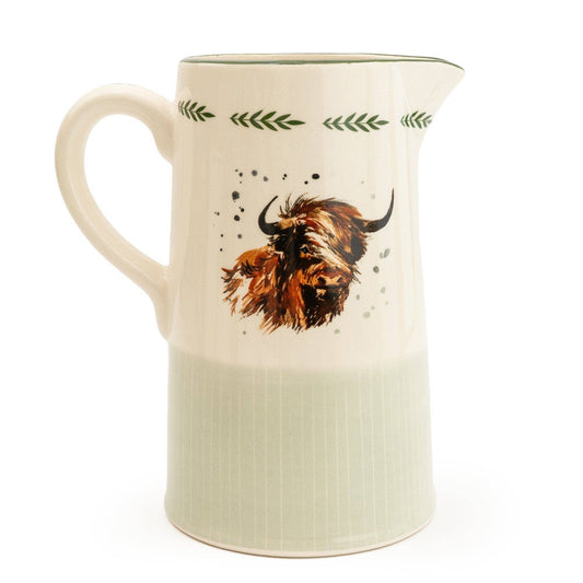 Ceramic Jug Highland Cow 20cm 2PK