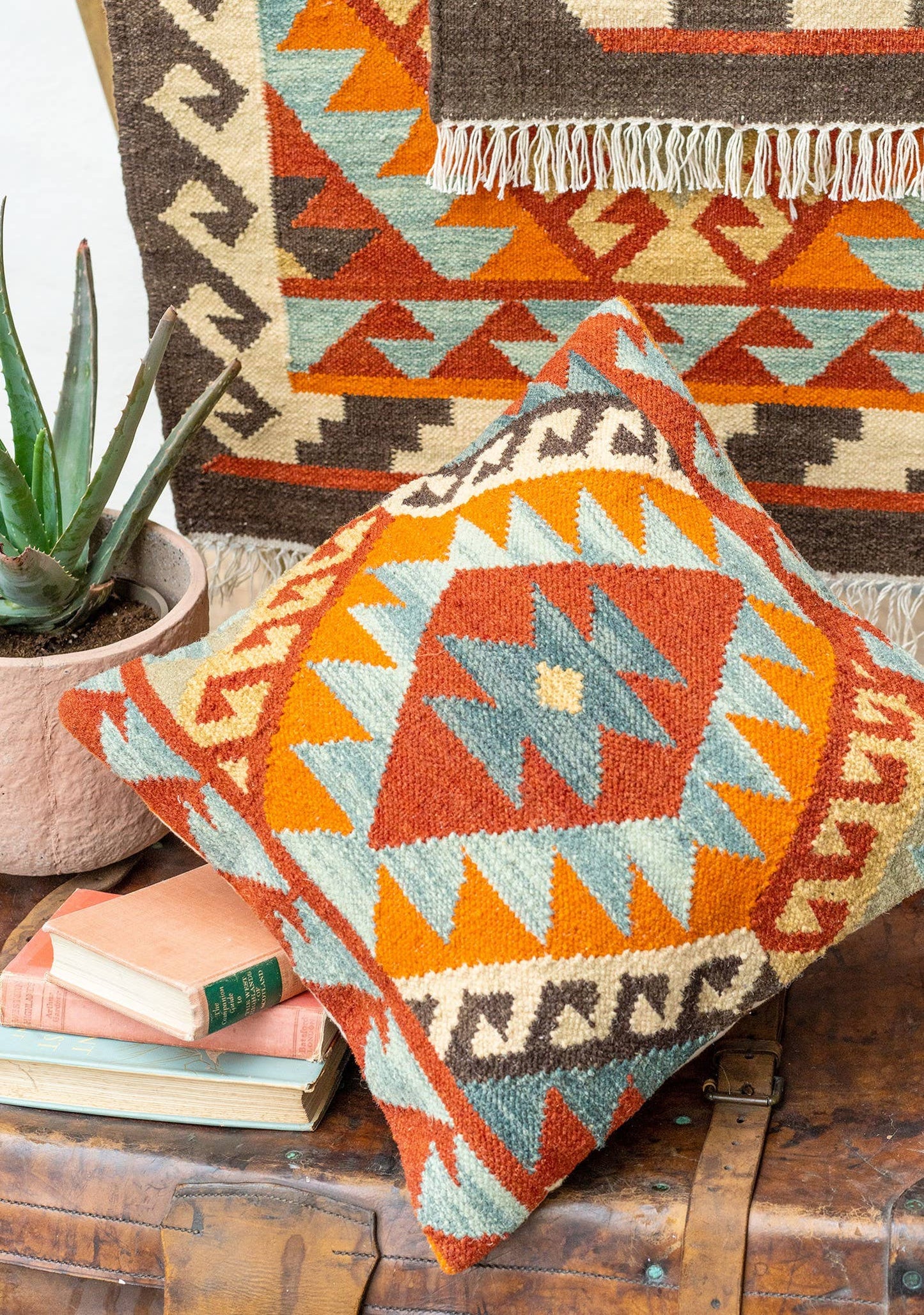 Saira Hand Loom Kilim Cushion Cover, 50 X 50cm