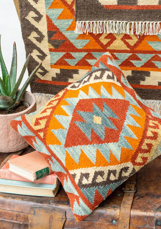 Saira Hand Loom Kilim Cushion Cover, 50 X 50cm