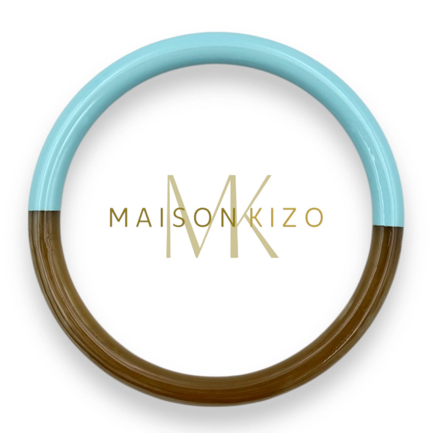 Sky blue lacquered buffalo horn bangle