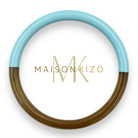 Sky blue lacquered buffalo horn bangle