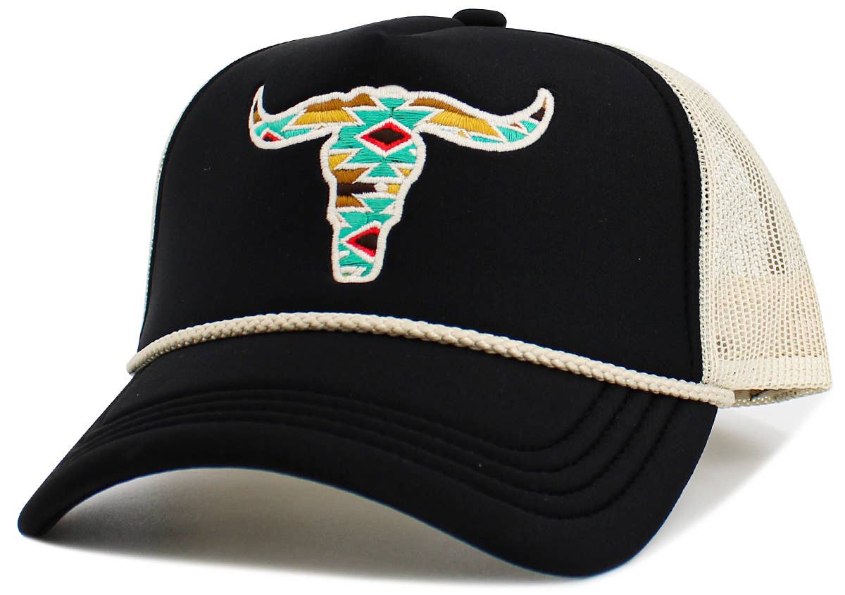 Cow Skull Aztec Meshback Ballcap