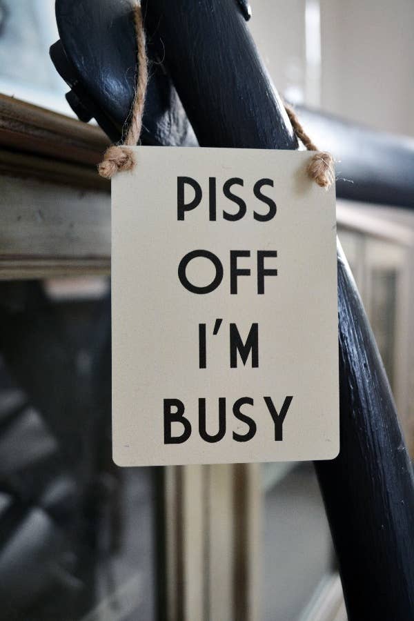 P**s Off Im Busy Mini Metal Sign