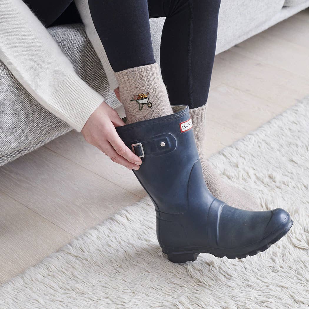 Wheelbarrow Gardening Wool Socks