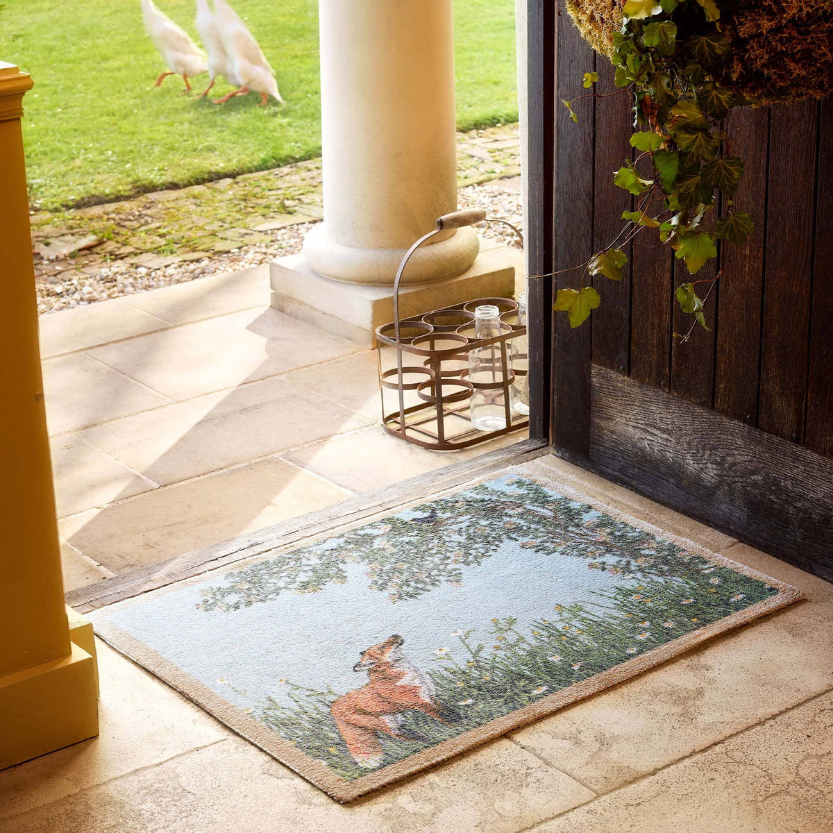 Hug Rug X Sally Swannell Fox & Black Bird Doormat