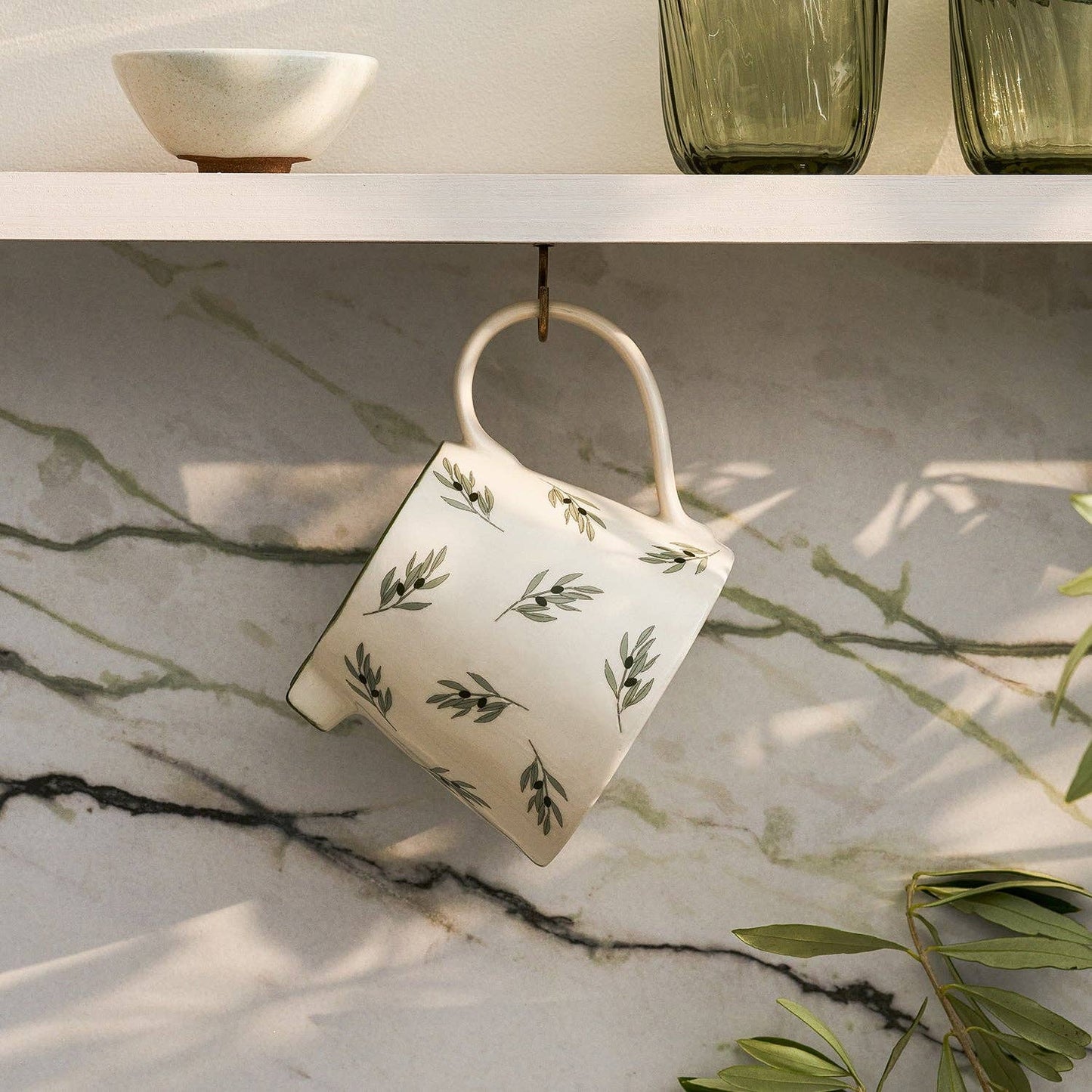 Olive Large Stoneware Jug
