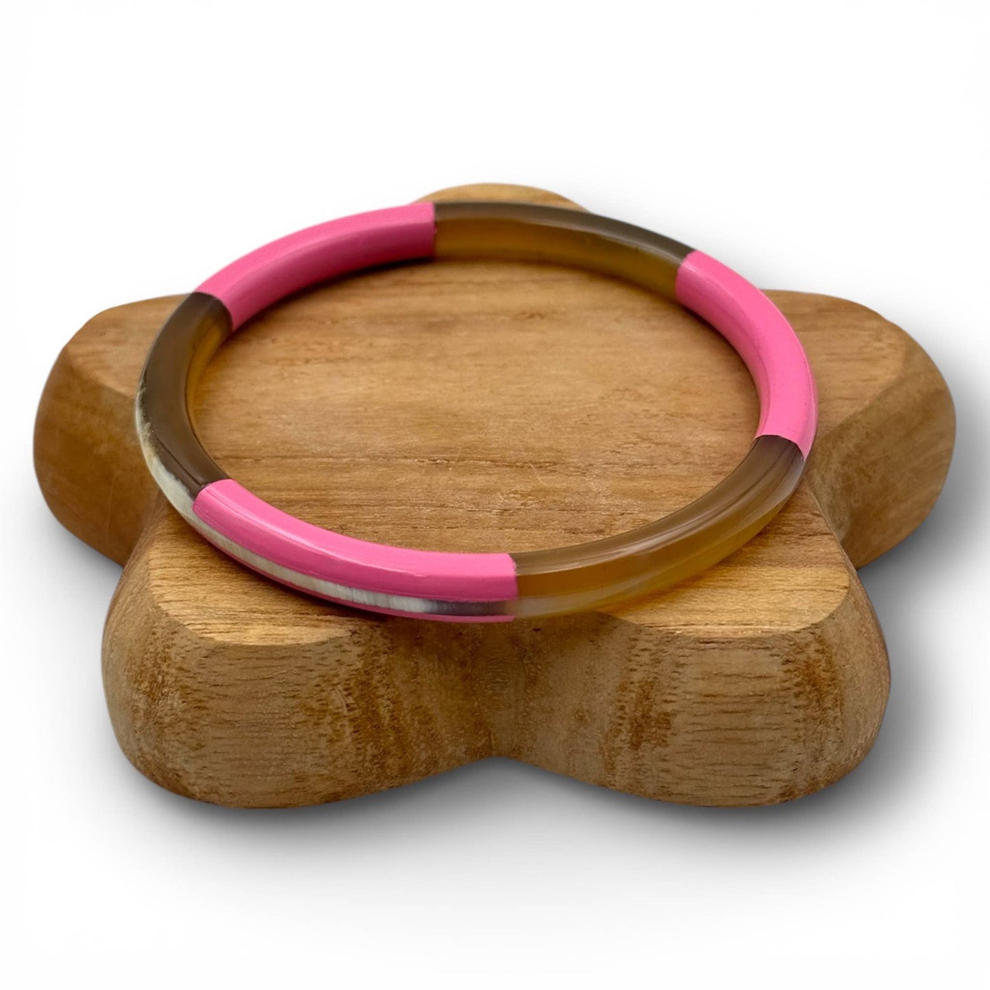 Buffalo horn bangle Rose 6 mm C93