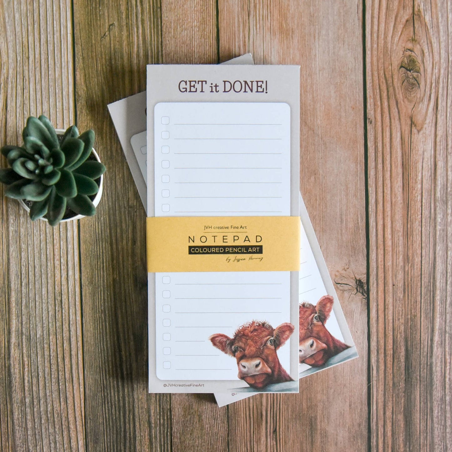 Cow, Farm Animal Slim To-Do List & Tear-Off Notepad
