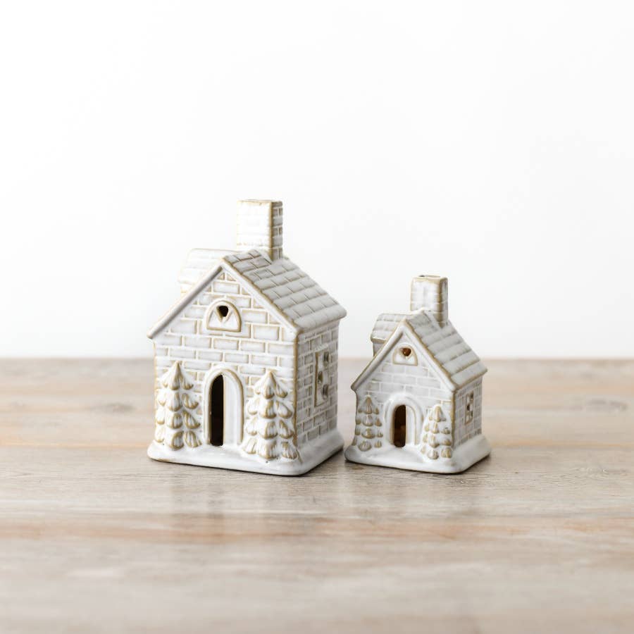 Reactive Glaze LED House, 14.5cm