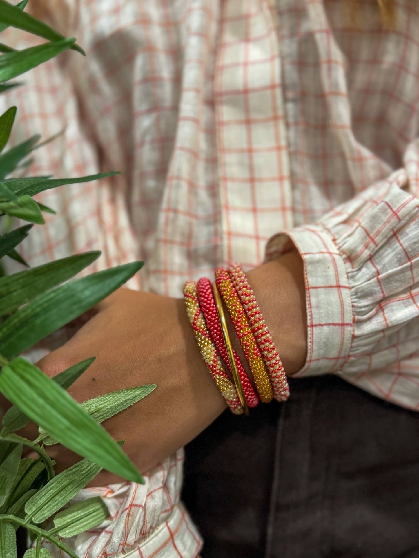 Raspberry Red Copper Nepalese Bracelet B49