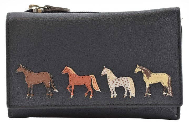 Best Friends Horses Tri Fold Purse RFID - 3511 65
