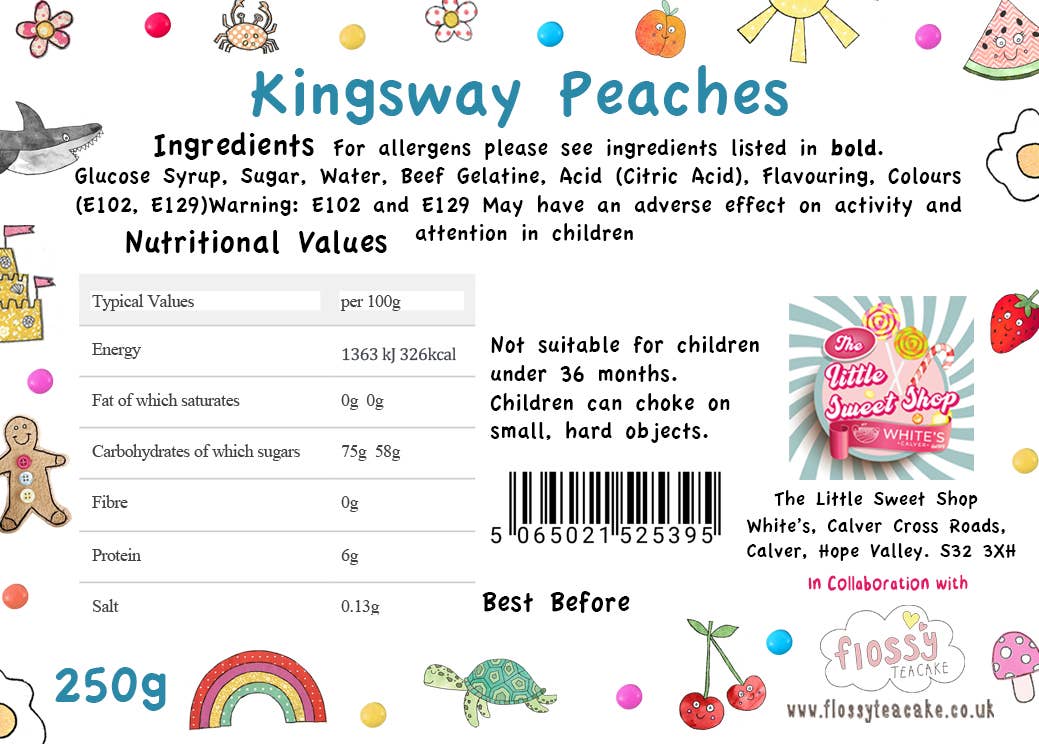 Fizzy Peaches Sweet Bag 250g