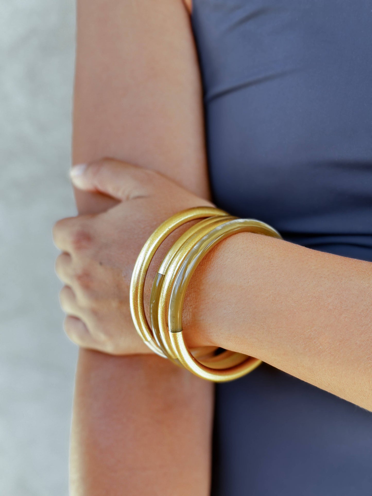 Lacquered gold buffalo horn bangle